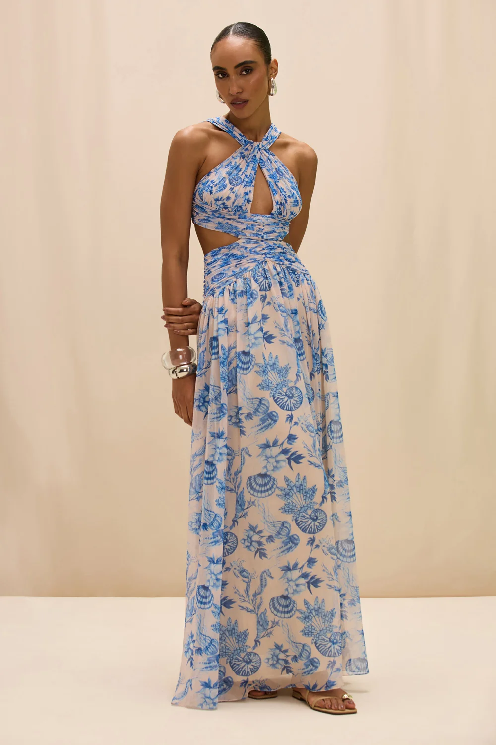 EDEN ROCK SEASHELL CUT OUT MAXI DRESS