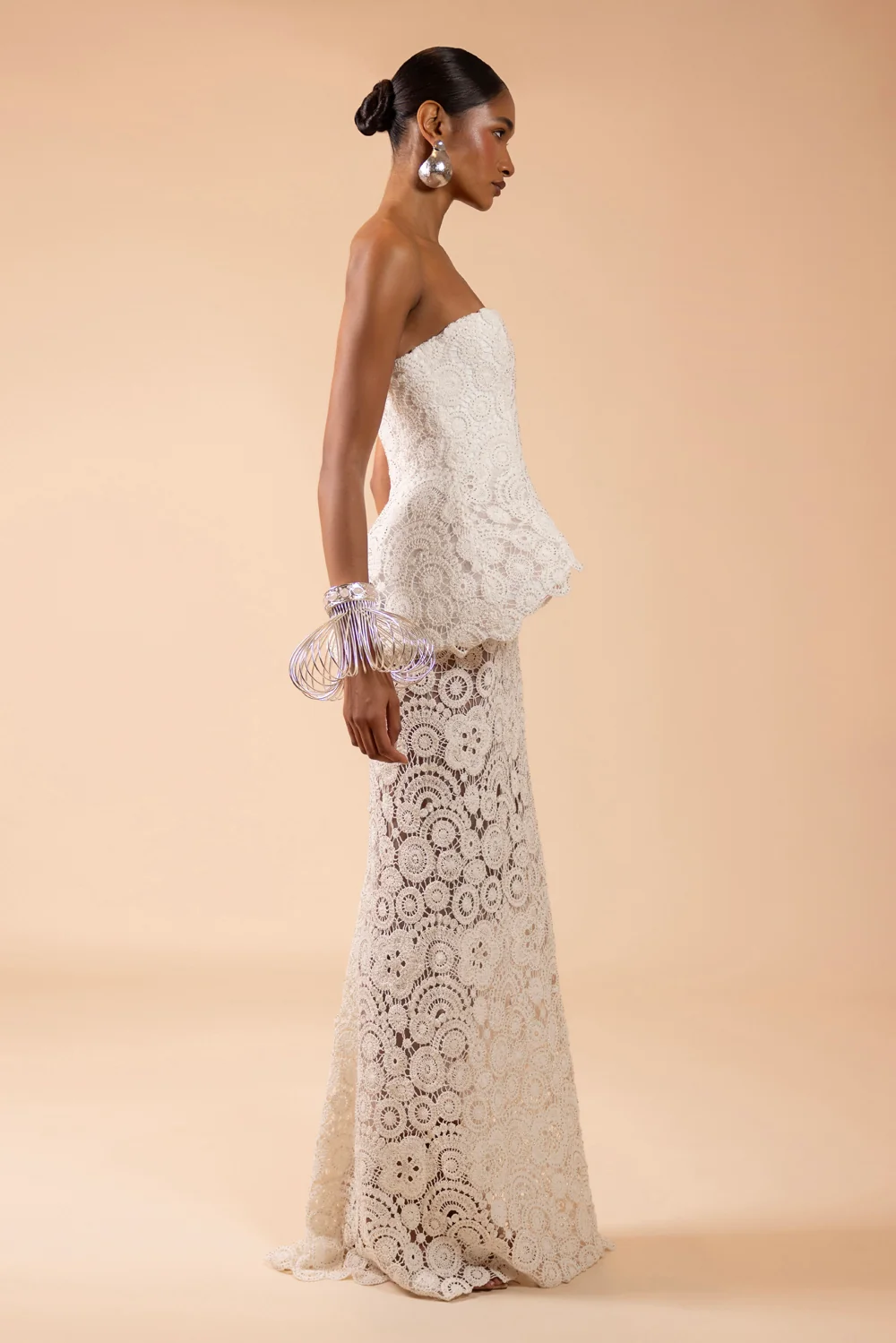 GAL EMBROIDERY PEPLUM MAXI DRESS (RUNWAY) - Image 4
