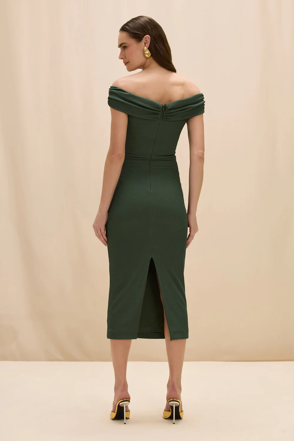 HILDA KNIT OFF SHOULDER MIDI DRESS - Image 3