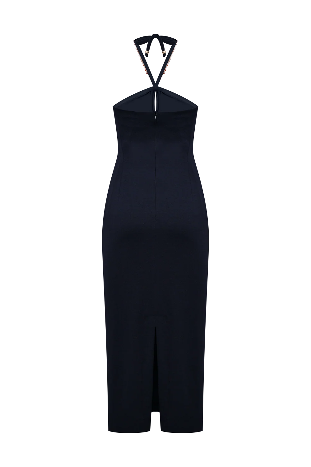 JADE KNIT EMBROIDERED HALTERNECK MIDI DRESS - Image 5