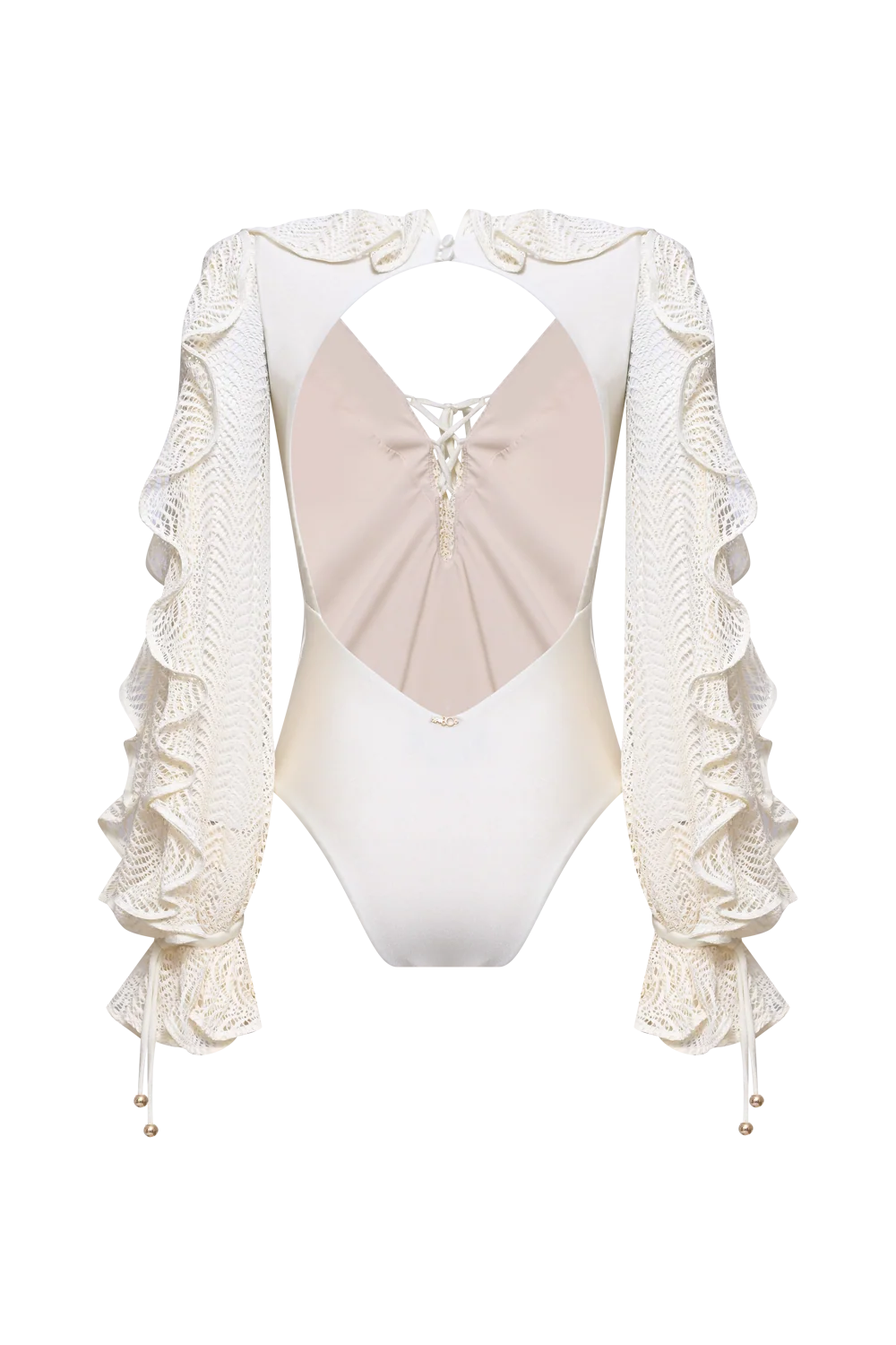 JADE LYCRA PLUNGE MESH BODYSUIT - Image 4