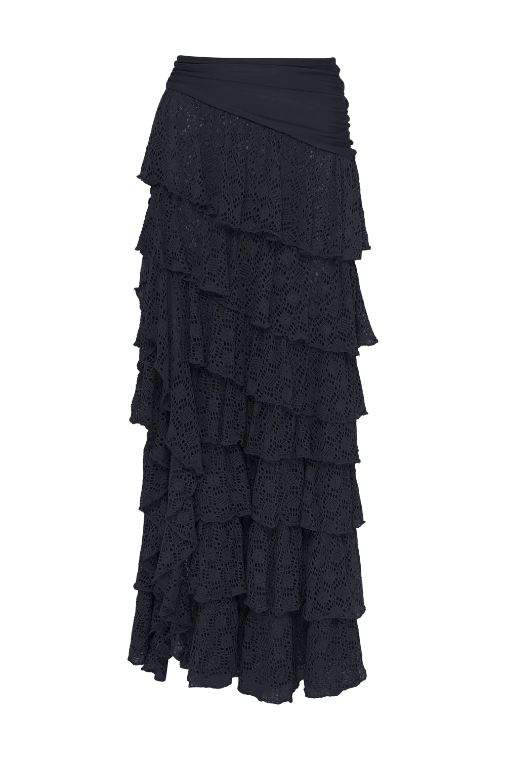 MARTINA LYCRA RUFFLE MAXI SKIRT - Image 2
