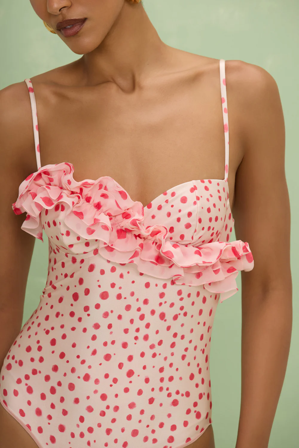 PEONY POLKA DOT BIKINI BODYSUIT - Image 2
