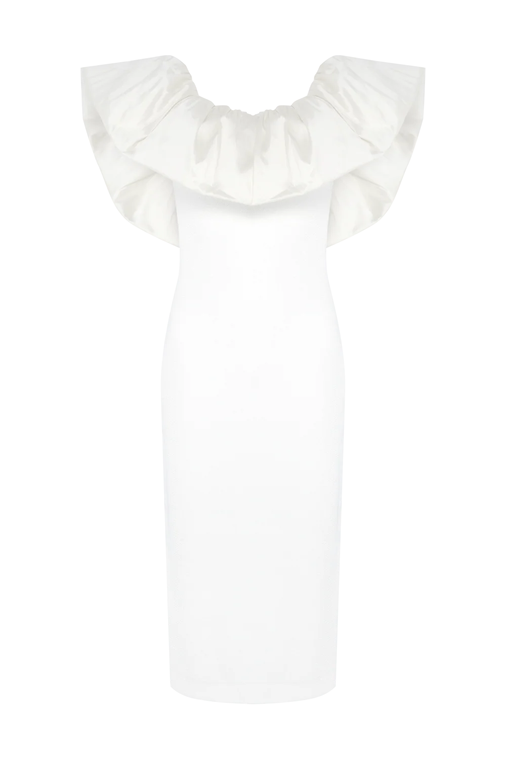 TAFFETA TARSILA RUFFLE MIDI DRESS - Image 2