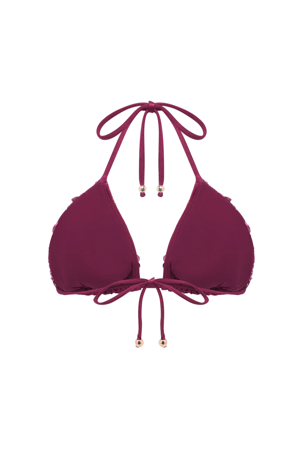 PETAL SHEEN BEADED BIKINI TOP - Image 5
