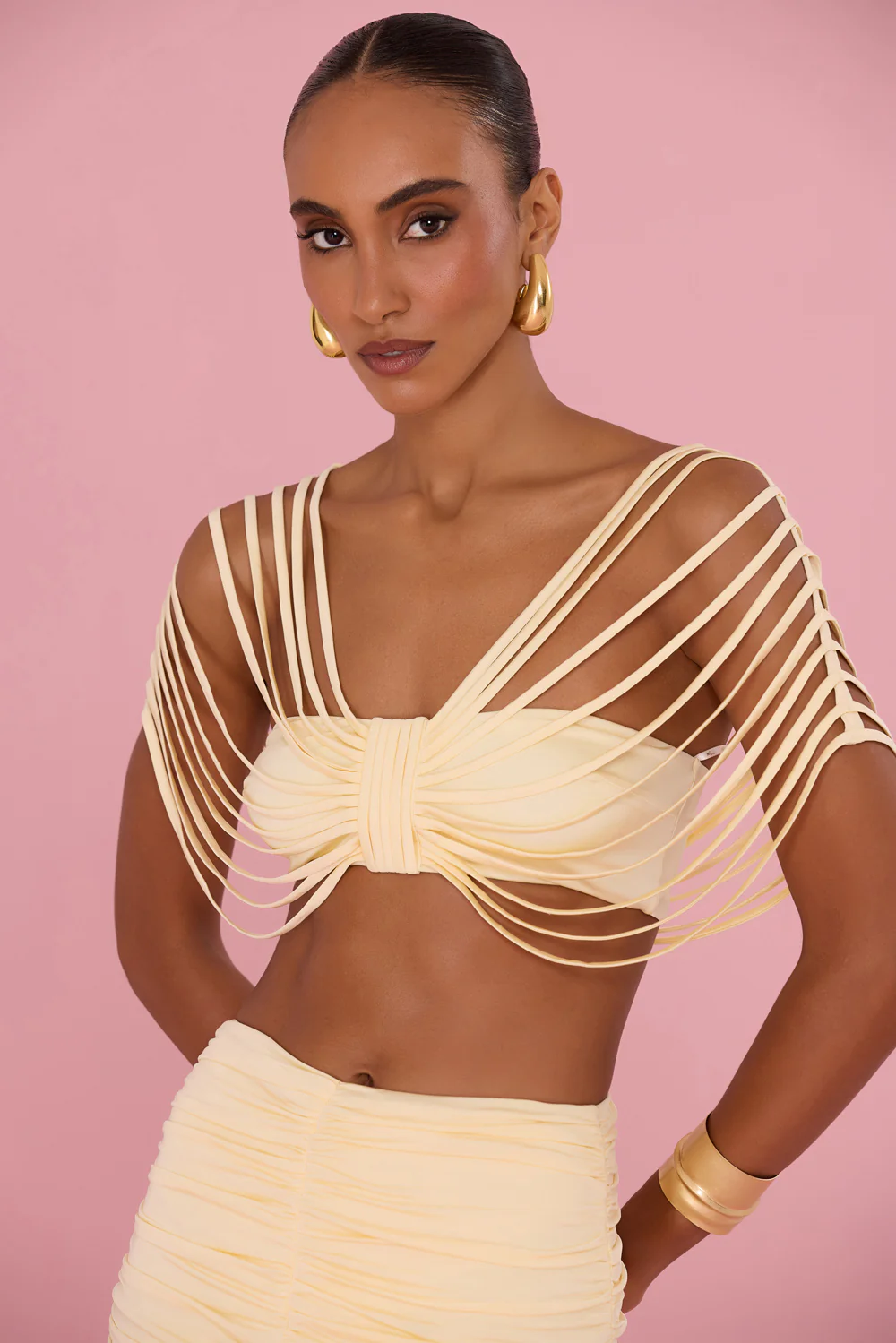 LYRIA JERSEY BUSTIER TOP