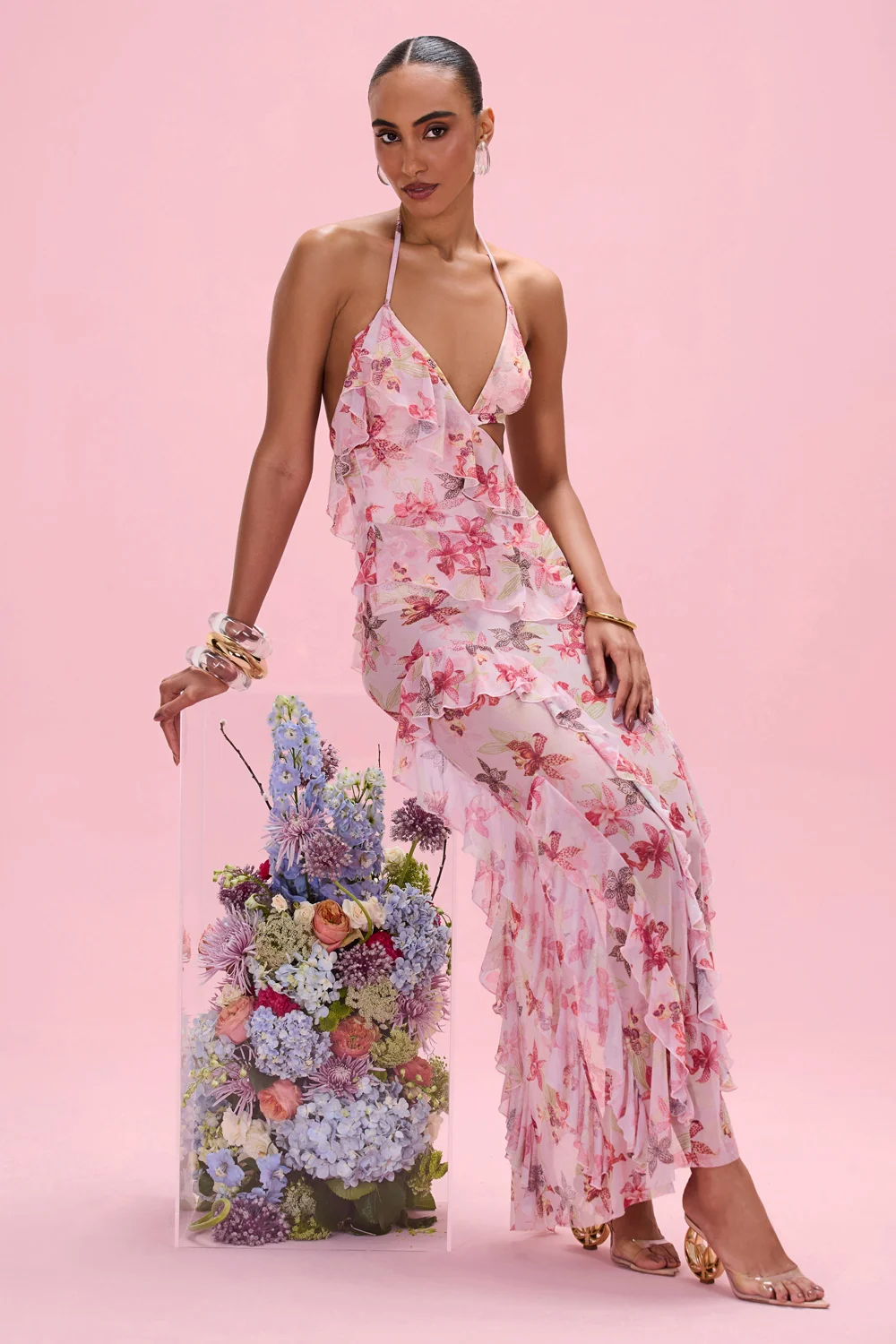 ORCHID BLOOM CUT-OUT BEACH DRESS - Image 3