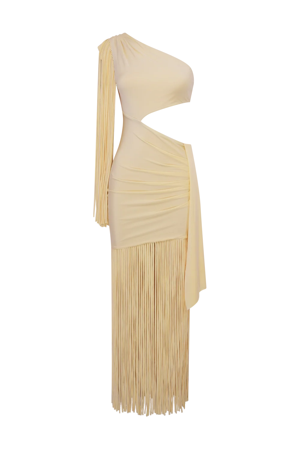 LYRIA JERSEY FRINGE CUTOUT DRESS - Image 2