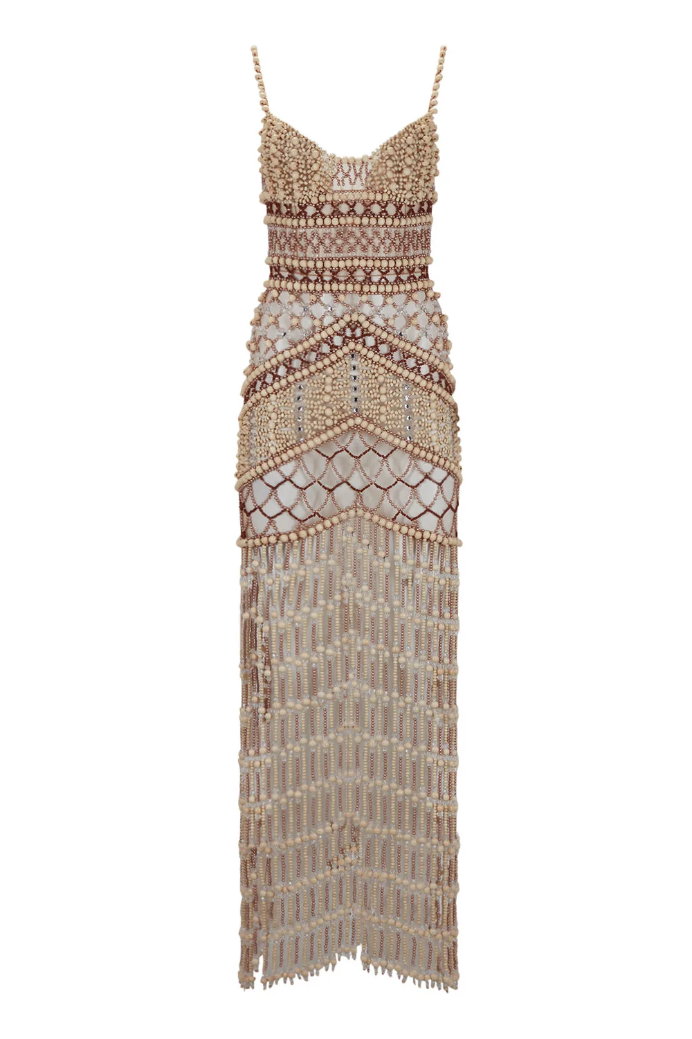 Wood and Crystal Beaded Gown - Image 6